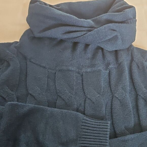 Suzy Shier Knitted Turtle Neck Long Sleeves Sweater XS Blue - Picture 13 of 16